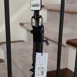 FABRIC Texted Belt, Black / White, Size Medium (32-34)